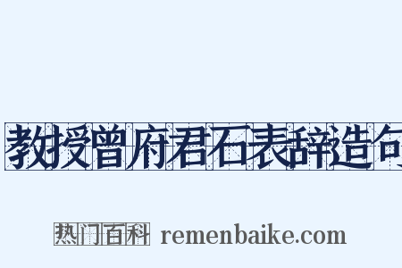 教授曾府君石表辞造句是什么意思的图片